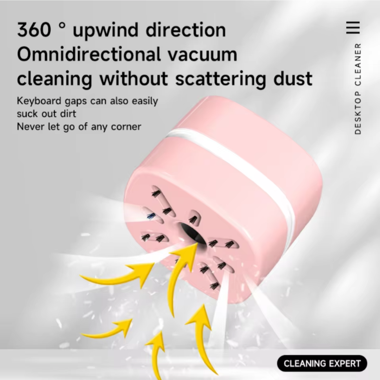 360 degree omnidirectional vacuum cleaning without scattering dust - pink